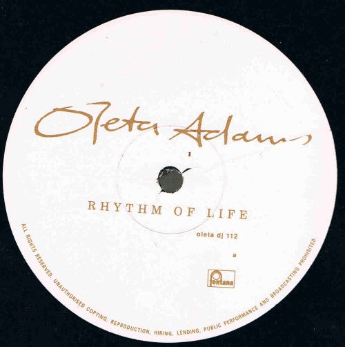 Oleta Adams : Rhythm Of Life (12", Promo)