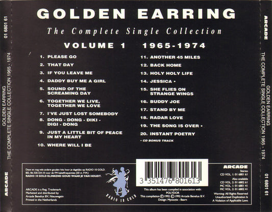 Golden Earring : The Complete Single Collection Volume 1 1965-1974 (CD, Comp)