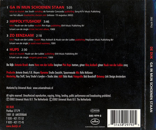 De Dijk : Ga In Mijn Schoenen Staan (CD, Maxi, Ltd)