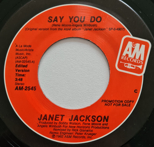 Janet Jackson : Say You Do (7", Promo)
