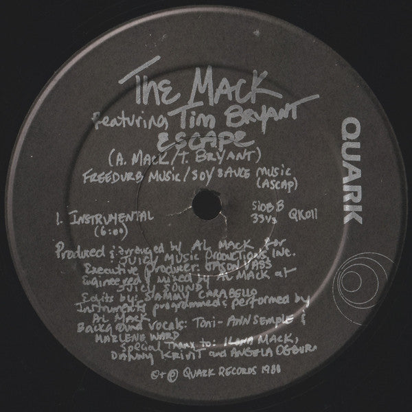 Al Mack Featuring Tim Bryant : Escape (12")