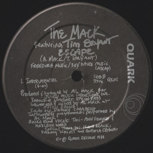 Al Mack Featuring Tim Bryant : Escape (12")