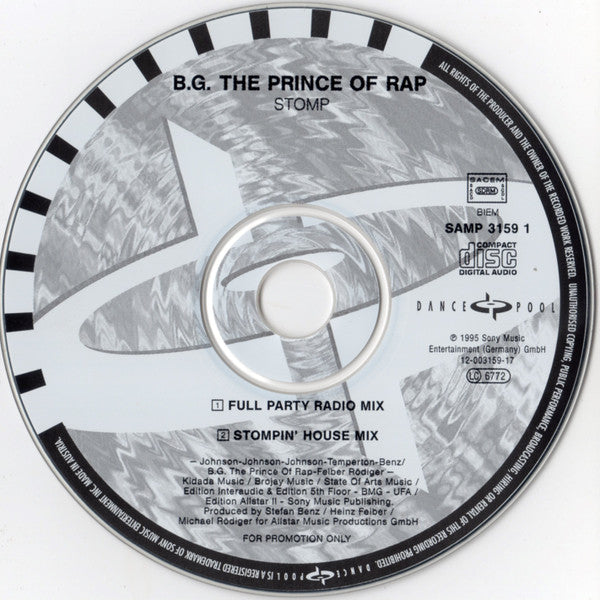 B.G. The Prince Of Rap : Stomp (CD, Single, Promo)