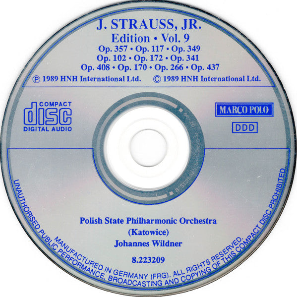 Johann Strauss Jr., Orkiestra Symfoniczna Filharmonii Śląskiej, Johannes Wildner : J. Strauss, Jr.: Edition • Vol. 9 (CD, Album)