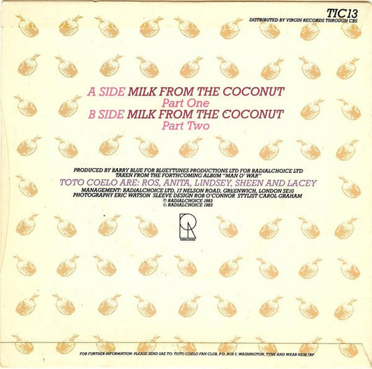 Toto Coelo : Milk From The Coconut (7")