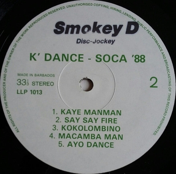 Various : K' Dance - Soca '88 (LP, Comp)