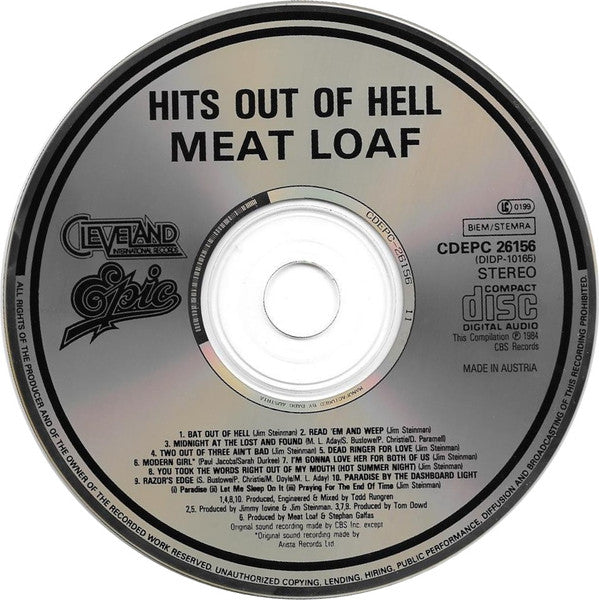 Meat Loaf : Hits Out Of Hell (CD, Comp, RE)