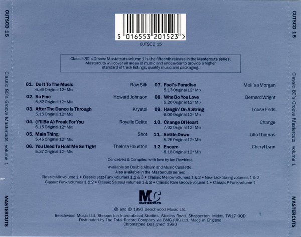 Various : Classic 80's Groove Mastercuts Volume 1 (CD, Comp)