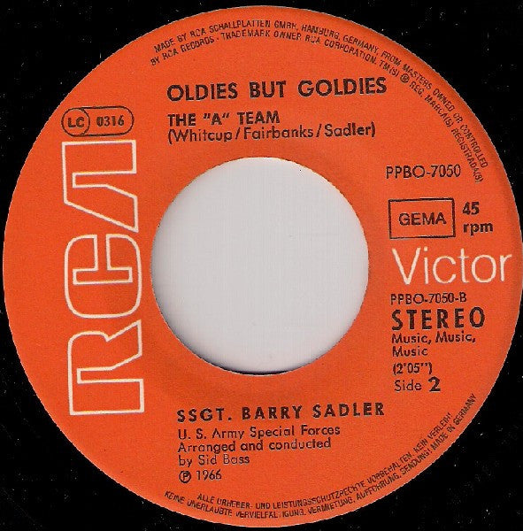 Barry Sadler : The Ballad Of The Green Berets / The "A" Team (7", Single)