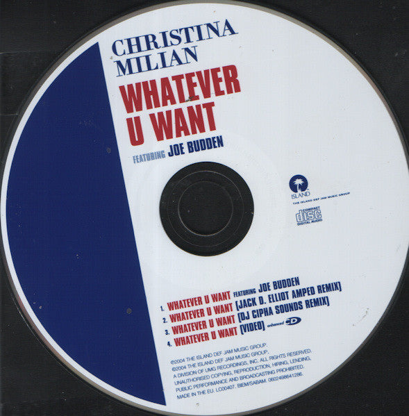 Christina Milian Featuring Joe Budden : Whatever U Want (CD, Maxi, Enh)