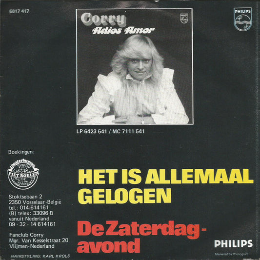 Corry Konings : Het Is Allemaal Gelogen (7", Single)