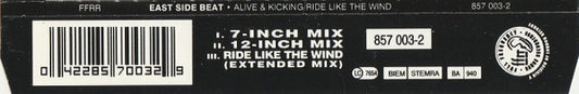 East Side Beat : Alive & Kicking / Ride Like The Wind (CD, Single)