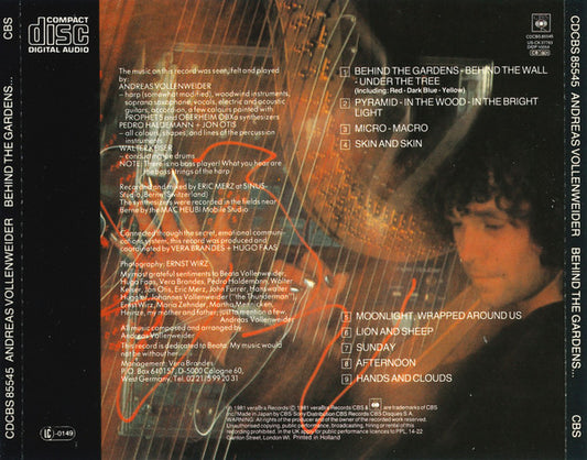 Andreas Vollenweider : ...Behind The Gardens - Behind The Wall - Under The Tree... (CD, Album)