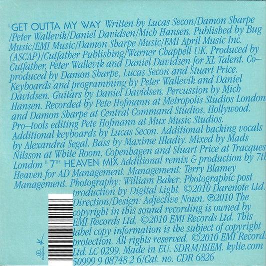 Kylie Minogue : Get Outta My Way (CD, Single, Car)