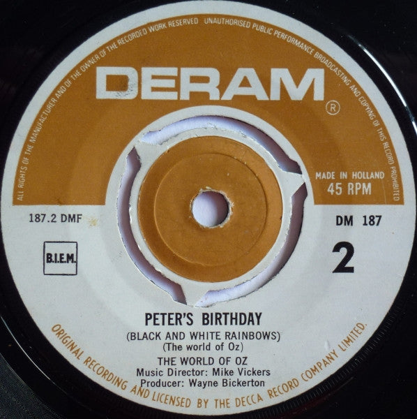 The World Of Oz : The Muffin Man / Peter's Birthday (7", Single, Mono)
