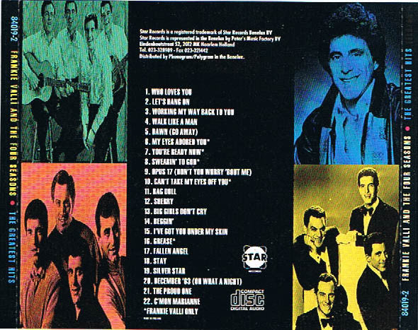 Frankie Valli and The Four Seasons : The 20 Greatest Hits (CD, Comp)