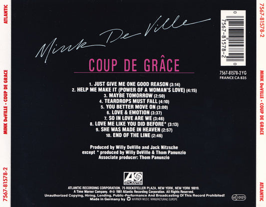 Mink DeVille : Coup De Grâce (CD, Album)