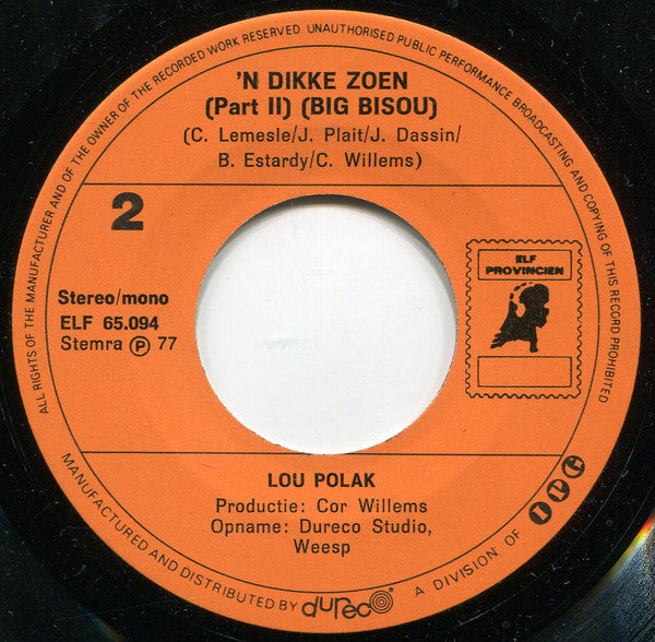 Lou Polak : 'n Dikke Zoen (7", Single)