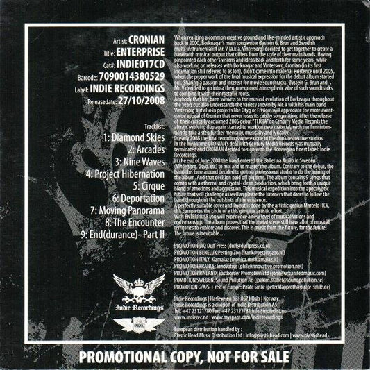 Cronian : Enterprise (CD, Album, Promo)