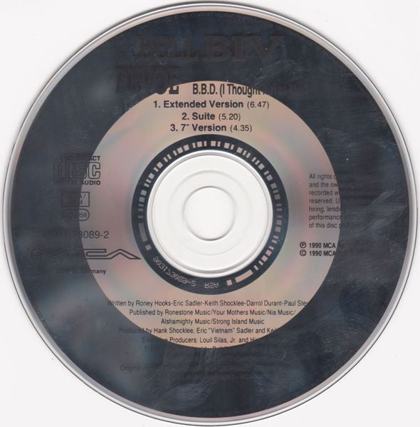 Bell Biv Devoe : B.B.D. (I Thought It Was Me)? (CD, Maxi)