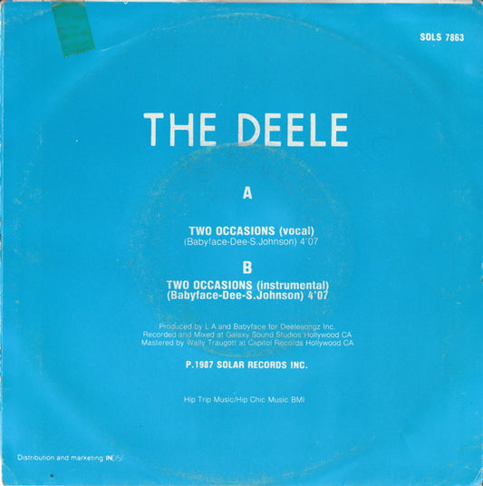 The Deele : Two Occasions (7", Single)