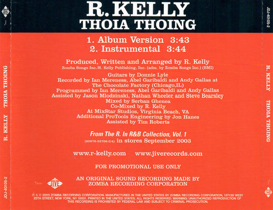 R. Kelly : Thoia Thoing (CD, Single, Promo)