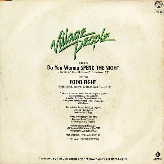 Village People : Do You Wanna Spend The Night (7")