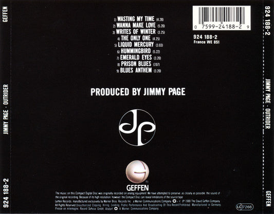 Jimmy Page : Outrider (CD, Album)