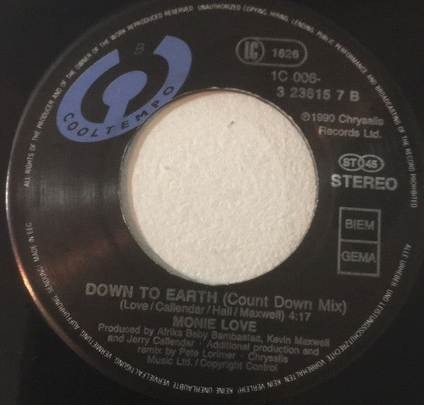 Monie Love : Down To Earth (7", Single)