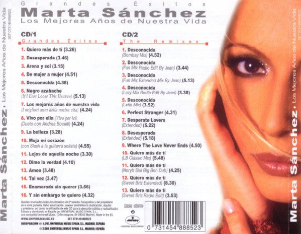 Marta Sánchez : Los Mejores Años De Nuestra Vida (Grandes Éxitos) (2xCD, Comp)