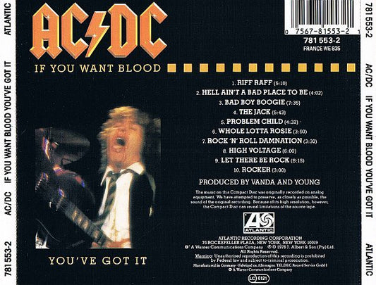 AC/DC : If You Want Blood You've Got It (CD, Album, RE)