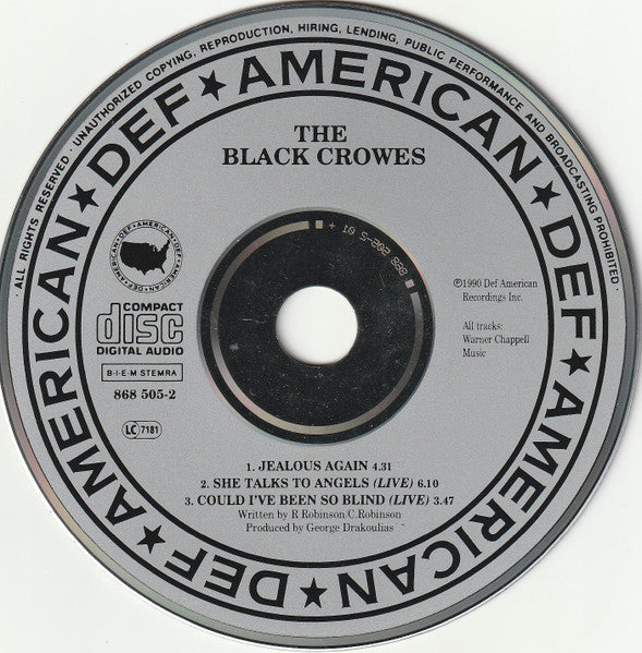 The Black Crowes : Jealous Again / She Talks To Angels (CD, Single)