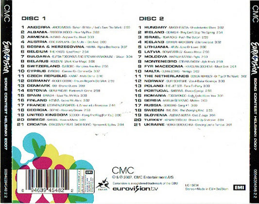 Various : Eurovision Song Contest Helsinki 2007 (2xCD, Album, Comp)