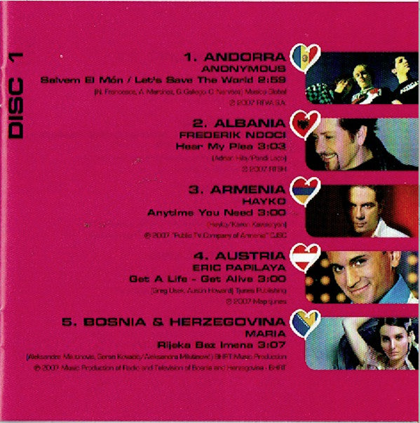 Various : Eurovision Song Contest Helsinki 2007 (2xCD, Album, Comp)
