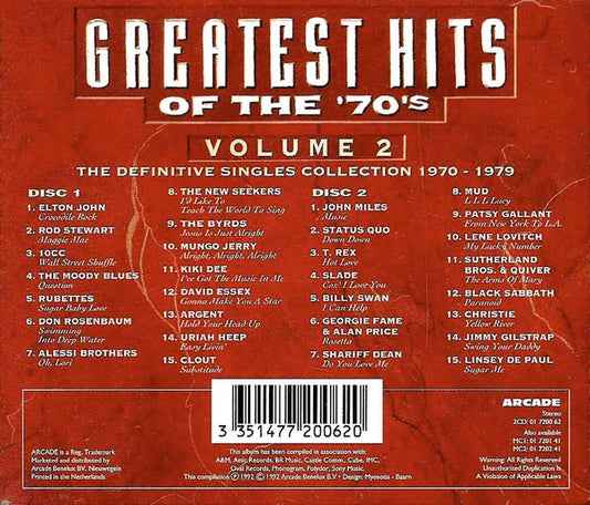 Various : Greatest Hits Of The '70's Volume 2 - The Definitive Singles Collection 1970-1979 (2xCD, Comp)