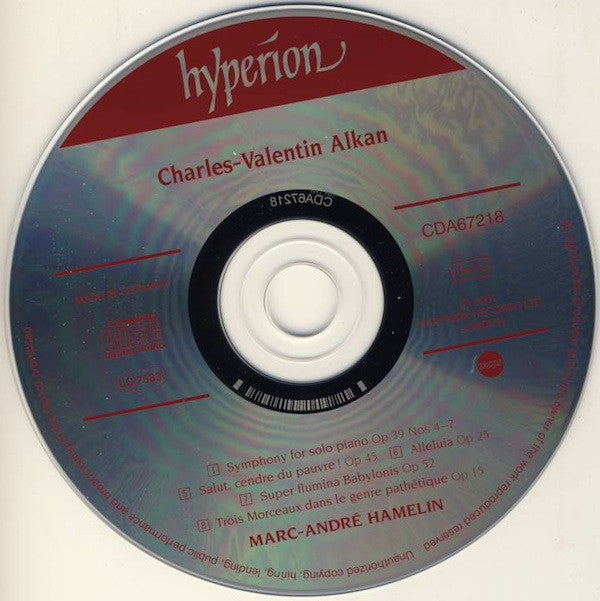 Charles-Valentin Alkan / Marc-André Hamelin : Symphony For Solo Piano • Trois Morceaux Dans Le Genre Pathétique (CD, Album)