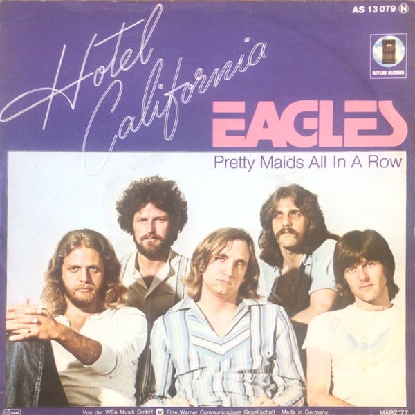 Eagles : Hotel California (7", Single, RE)