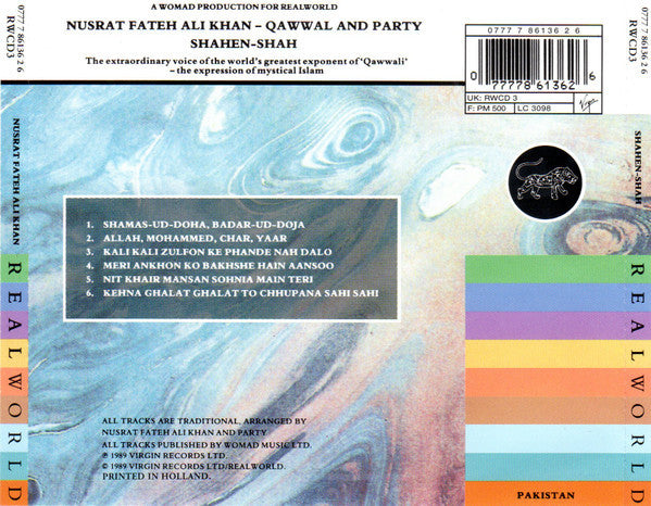 Nusrat Fateh Ali Khan & Party : Shahen-Shah (CD, Album, RE, RP)