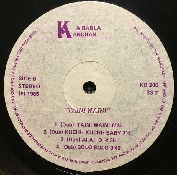 Babla & Kanchan : Taini Waini (Special Maxi Version Album) (12", Maxi)