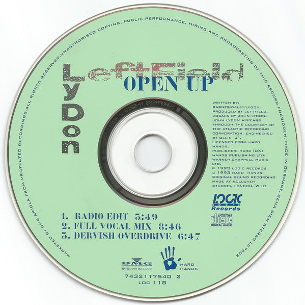 Leftfield, John Lydon : Open Up (CD, Maxi)