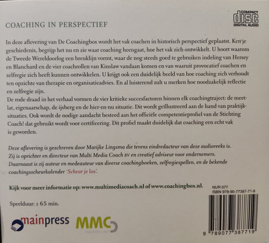Marijke Lingsma : De Coachingbox 1/ Coaching In Perspectief (CD)