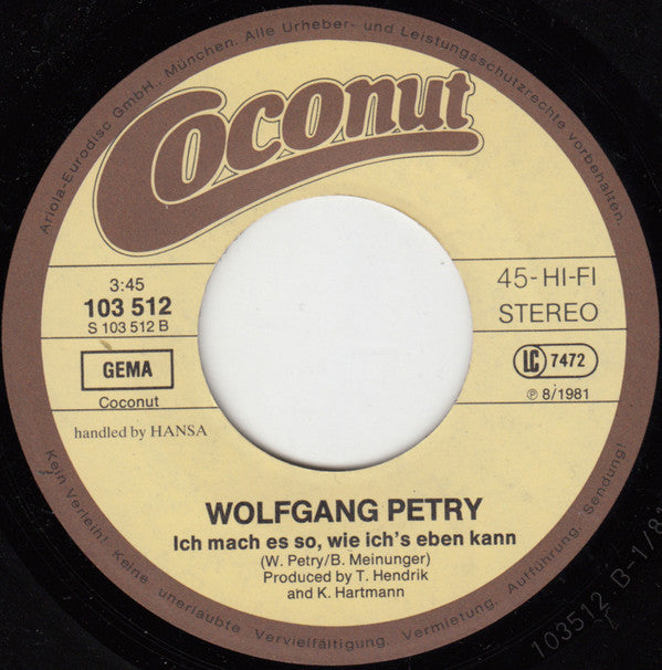 Wolfgang Petry : Tu's Doch! (7", Single)