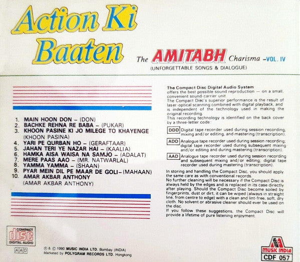 Various : Action Ki Baaten: The Amitabh Charisma Vol. IV (CD, Comp)