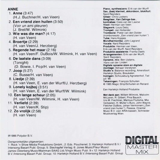 Herman van Veen : Anne (CD, Album, RP)