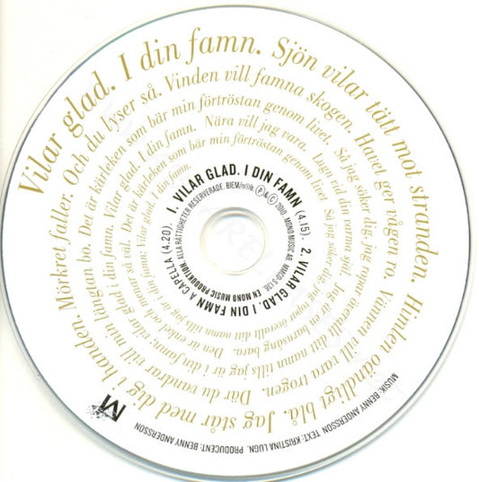Gustaf Sjökvists Kammarkör, Storkyrkans Kör, Kungliga Filharmonikerna, Orsa Spelmän : Vilar Glad. I Din Famn (CD, Single)