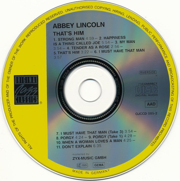 Abbey Lincoln : That's Him (CD, Album, RE, RM)