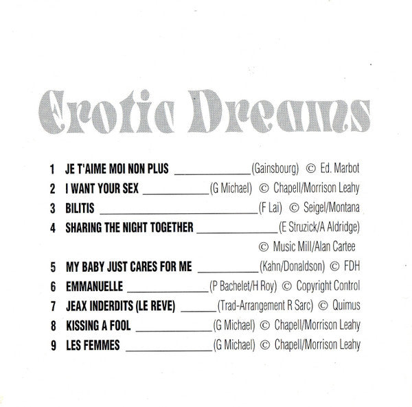 Unknown Artist : Erotic Dreams (CD, Comp)