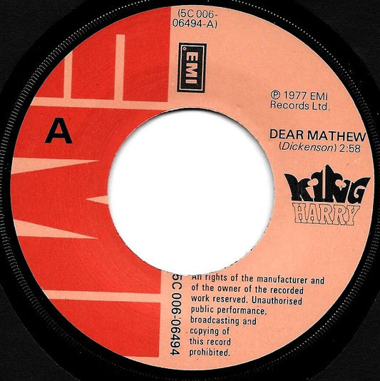 King Harry : Dear Mathew (7")