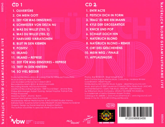 Nell Benjamin, Laurence O'Keefe (2), Kevin Schroeder (3), Heiko Wohlgemuth : Natürlich Blond - Das Musical Gesamtaufnahme Live (2xCD)