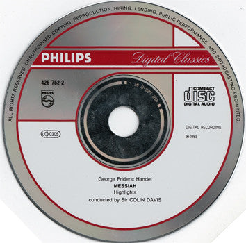 Georg Friedrich Händel | Margaret Price • Hanna Schwarz • Stuart Burrows • Simon Estes | Symphonie-Orchester Des Bayerischen Rundfunks Und Chor Des Bayerischen Rundfunks | Sir Colin Davis : Der Messias (Querschnitt) (CD, Comp)